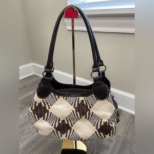 Target Woven Straw Summer Shoulder Bag w vegan leather trim